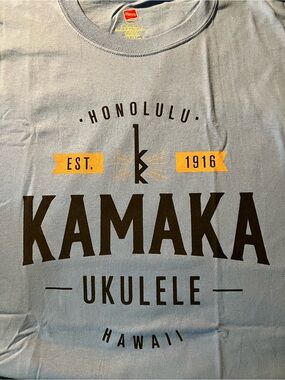Hanes Light Blue Kamaka Ukulele Graphic Tee
